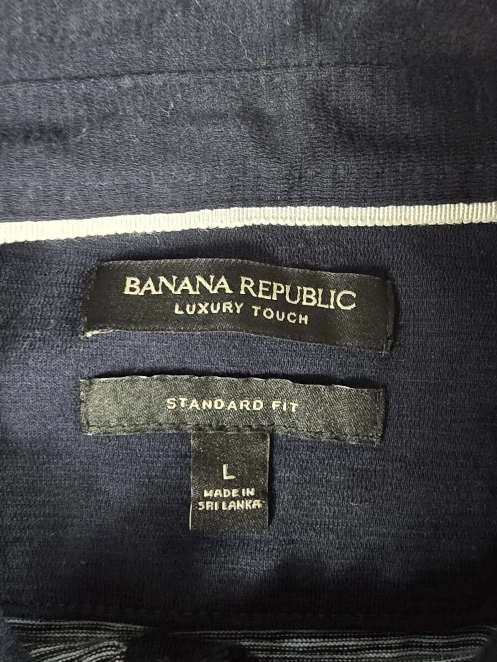 Banana Republic Luxury Touch Standard Fit Short Sleeve Polo Shirt Striped Large
